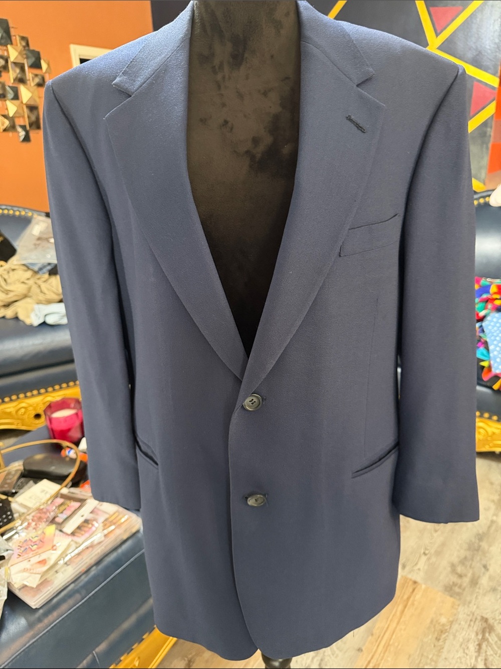 Evan Picone Navy Two-Button Sport Coat